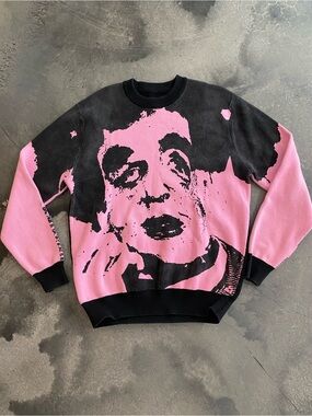 Golf Wang Golf Pink/Black Face Sweater Sz L Men’s 
(Jul A-1)